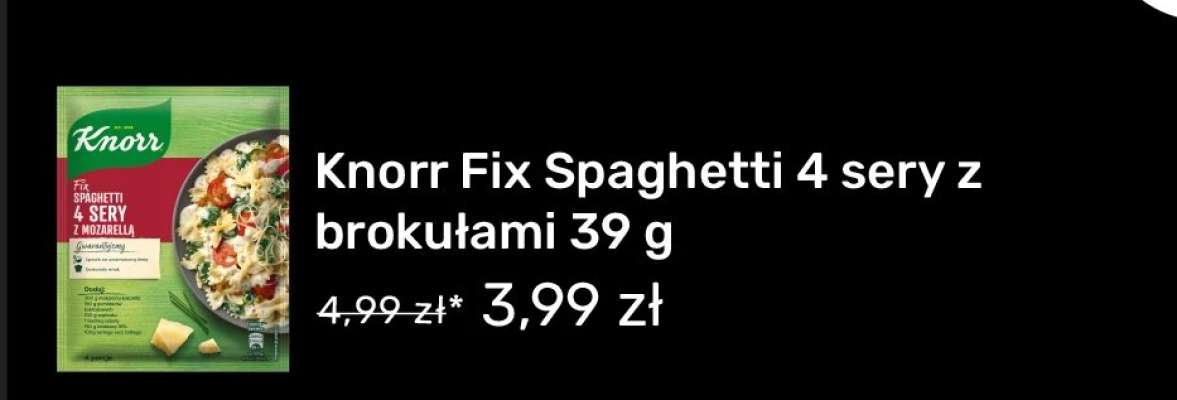 Knorr Fix Spaghetti 4 sery z brokułami 39 g
