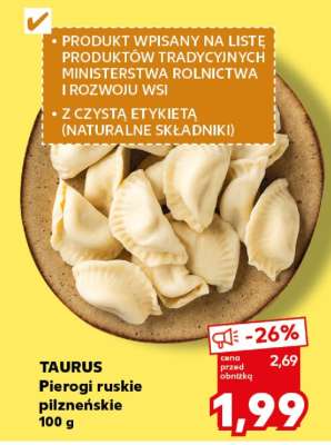 TAURUS Pierogi ruskie pilzneńskie 100 g