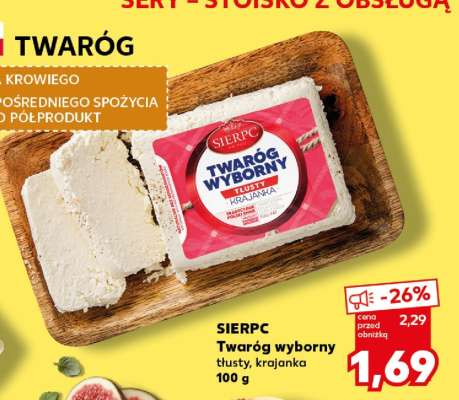 SIERPC Twaróg wyborny tłusty, krajanka 100 g