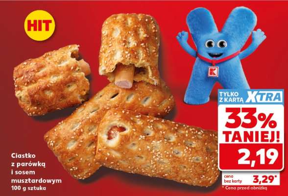 Ciastko z parówką i sosem musztardowym