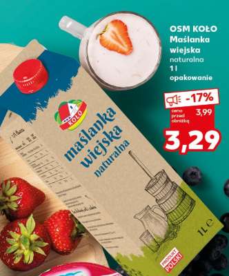 OSM KOŁO Maślanka wiejska naturalna 1l opakowanie