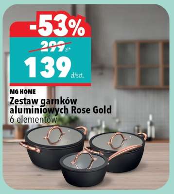 Zestaw garnków aluminiowych Rose Gold