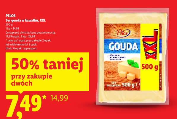 PILOS Ser gouda w kawałku, XXL