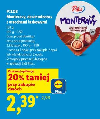 PILOS Monteravy, deser mleczny z orzechami laskowymi