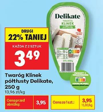 Twaróg Klinek półtłusty Delikate, 250 g