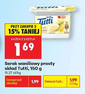 Serek waniliowy prosty skład Tutti 150 g