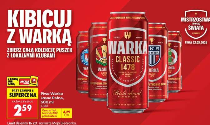 Piwo Warka Jasne Pełne , 500 ml
