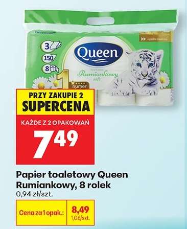 Papier toaletowy Queen Rumiankowy , 8 rolek