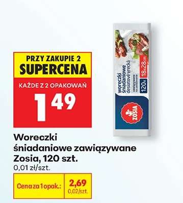 Woreczki śniadaniowe zawiązywane Zosia, 120 szt.