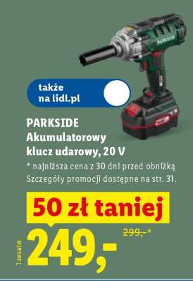 Parkside Akumulatorowy klucz udarowy 20 V