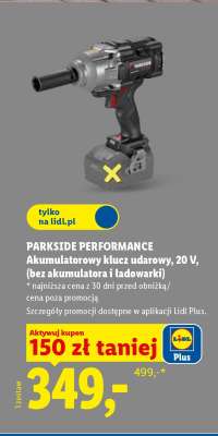 PARKSIDE PERFORMANCE Akumulatorowy klucz udarowy 20 V