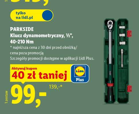 PARKSIDE Klucz dynamometryczny, ½", 40-210 Nm