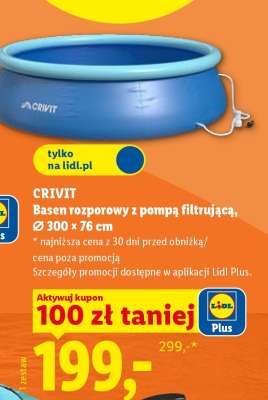 CRIVIT Basen rozporowy z pompą filtrującą, Ø 300 x 76 cm