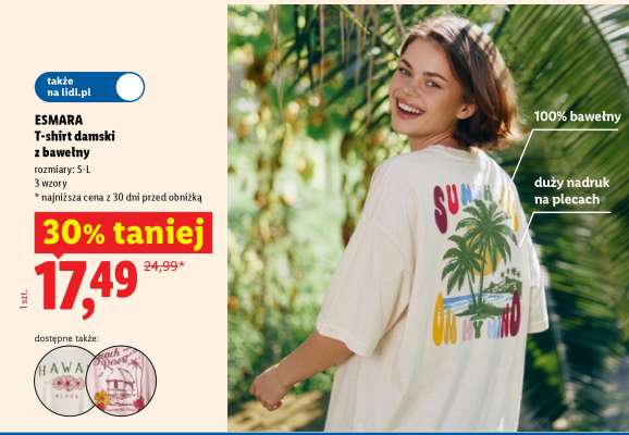 ESMARA T-shirt damski z bawełny