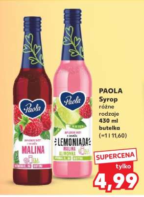 PAOLA Syrop różne rodzaje 430 ml butelka