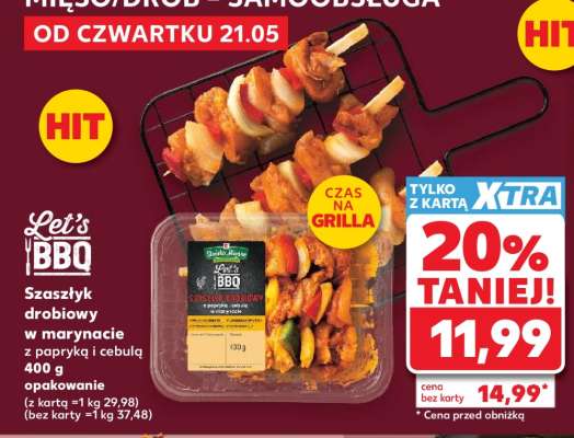 Szaszłyk drobiowy w marynacie z papryką i cebulą 400 g opakowanie