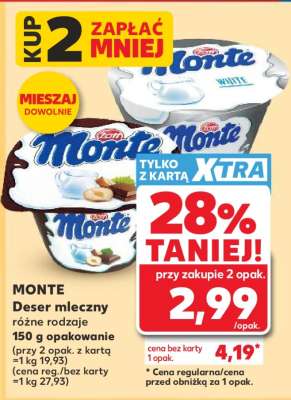 MONTE Deser mleczny różne rodzaje