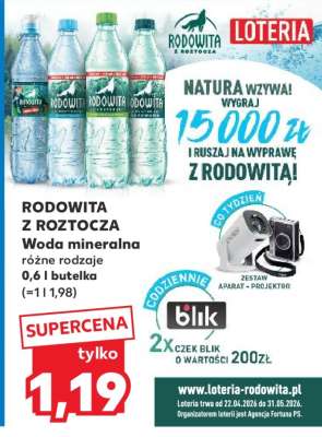 RODOWITA Z ROZTOCZA Woda mineralna