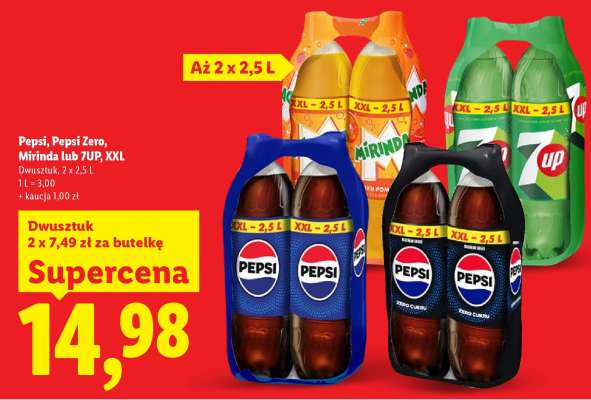Pepsi, Pepsi Zero, Mirinda lub 7UP, XXL