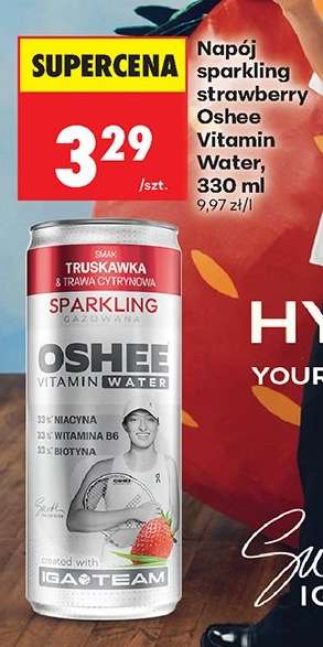 Napój sparkling strawberry Oshee Vitamin Water, 330 ml
