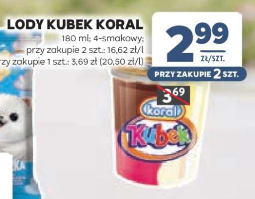 Lody kubek Koral