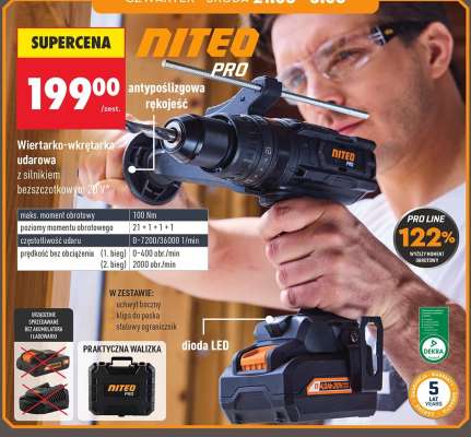 Wiertarko-wkrętarka udarowa z silnikiem bezszczotkowym 20V