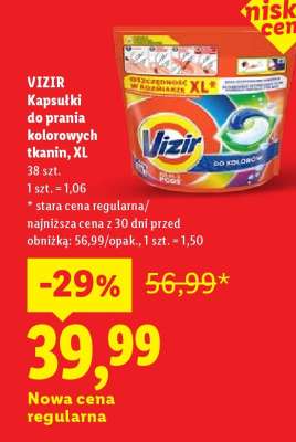 VIZIR Kapsułki do prania kolorowych tkanin, XL