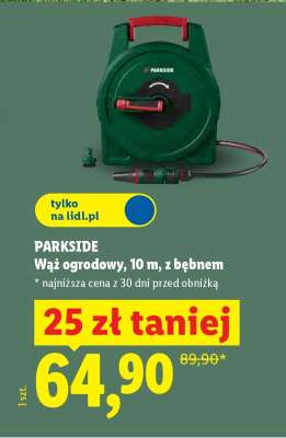 PARKSIDE Wąż ogrodowy, 10 m, z bębnem