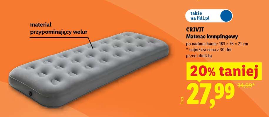 CRIVIT Materac kempingowy