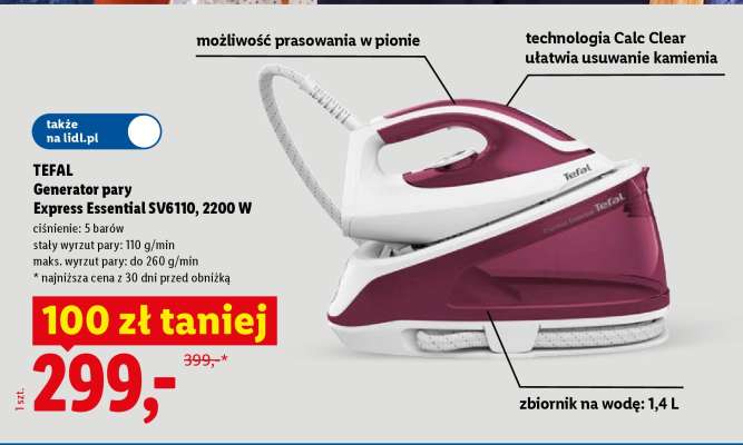 TEFAL Generator pary Express Essential SV6110, 2200 W