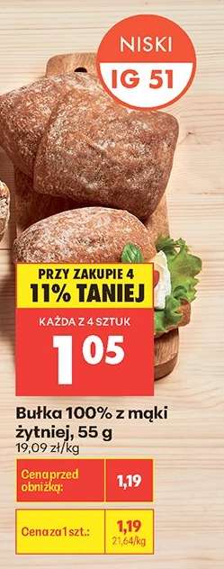 Bułka 100 % z mąki żytniej 55 g