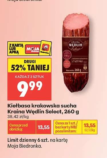 Kiełbasa krakowska sucha Kraina Wędlin Select, 260 g