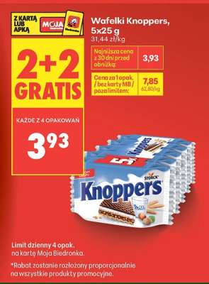 Wafelki Knoppers, 5x25 g