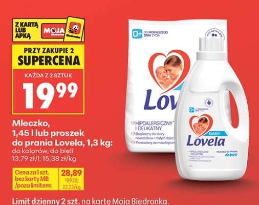 Mleczko, 1,45 l lub proszek do prania Lovela, 1,3 kg