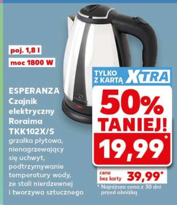 ESPERANZA Czajnik elektryczny Roraima TKK102X/S