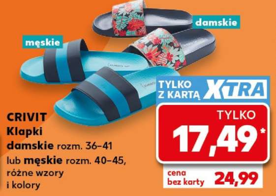 CRIVIT Klapki damskie rozm. 36-41 lub męskie rozm. 40-45, różne wzory i kolory