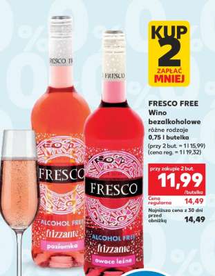 FRESCO FREE Wino bezalkoholowe różne rodzaje 0,75 l butelka