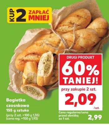 Bagietka czosnkowa 155 g sztuka