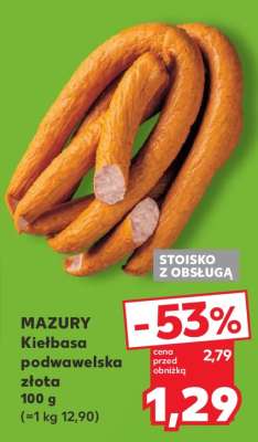 MAZURY Kiełbasa podwawelska złota 100 g
