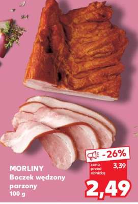 MORLINY Boczek wędzony parzony 100 g