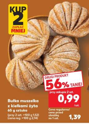 Bułka muszelka z kiełkami żyta 65 g sztuka