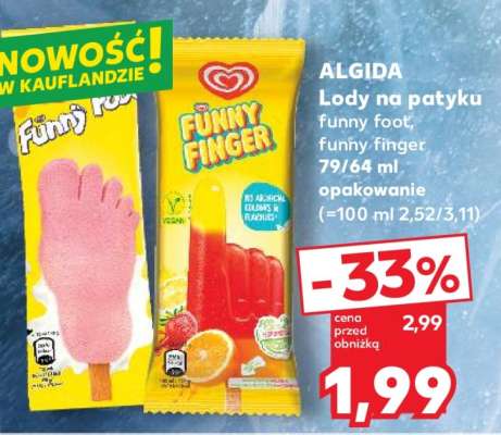 ALGIDA Lody na patyku funny foot, funny finger