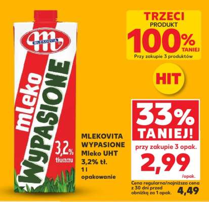 MLEKOVITA WYPASIONE Mleko UHT 3,2% tł. 1l opakowanie