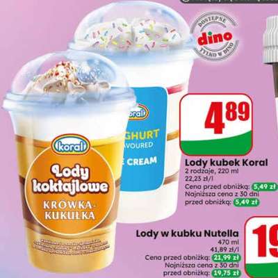 Lody kubek Koral