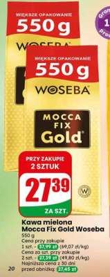Kawa mielona Mocca Fix Gold Woseba