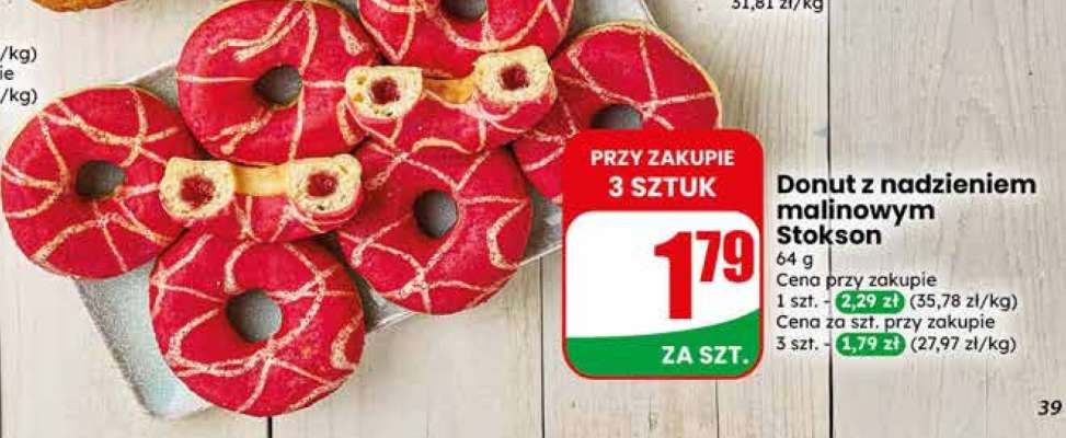 Donut z nadzieniem malinowym Stokson