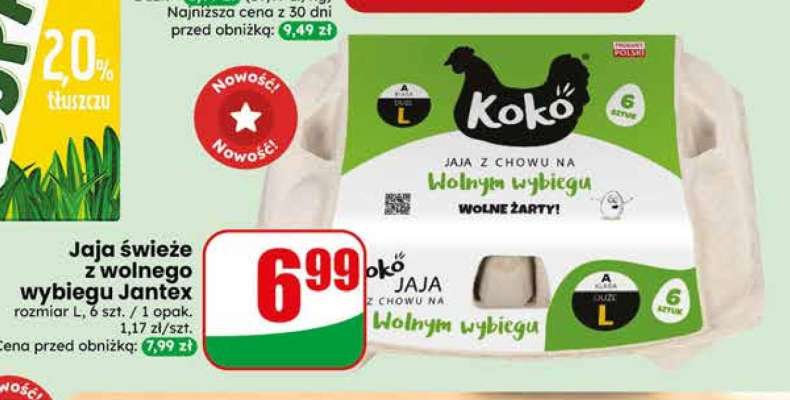Jaja świeże z wolnego wybiegu Jantex
