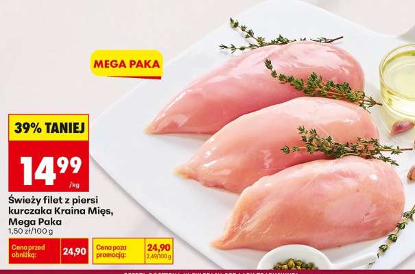 Świeży filet z piersi kurczaka Kraina Mięs, Mega Paka