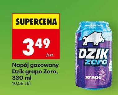 Napój gazowany Dzik grape Zero, 330 ml