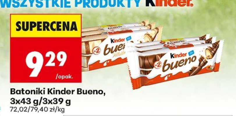 Batoniki Kinder Bueno, 3x43 g/3x39 g